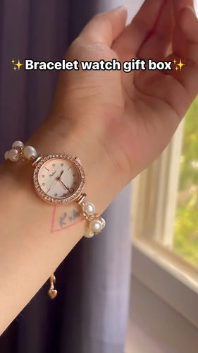 Pearl Beads Bracelet Watch With Gift Box