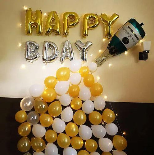 Golden White Champange Bottle Foil Theme