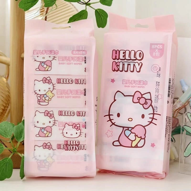 Kawai Cute Non Alcoholic Wet Tissue/Wipes 64 pieces