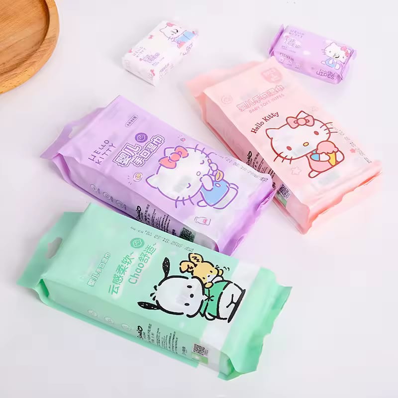 Kawai Cute Non Alcoholic Wet Tissue/Wipes 64 pieces