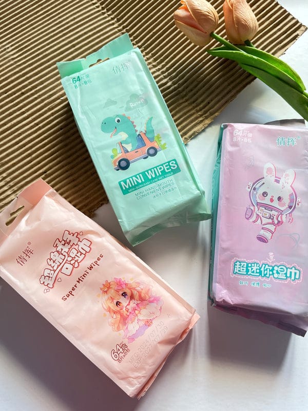 Kawai Cute Non Alcoholic Wet Tissue/Wipes 64 pieces