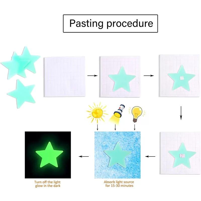 3D Stars Glow - 100-Pieces