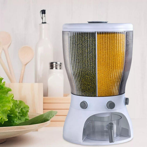 20KG Multifunctional Rotating Food Storage box With Lid Moisture Incent Proof Grain Organized Moisture Proof Separate Rice Bucket