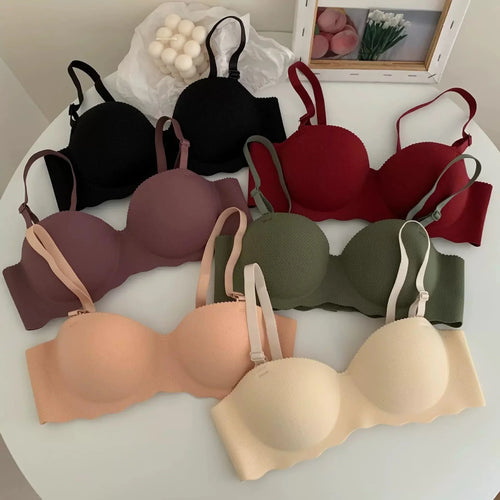 Women One Piece Convertible Straps Bra Seamless Push Up Underwear Solid Color Wireless Lingerie