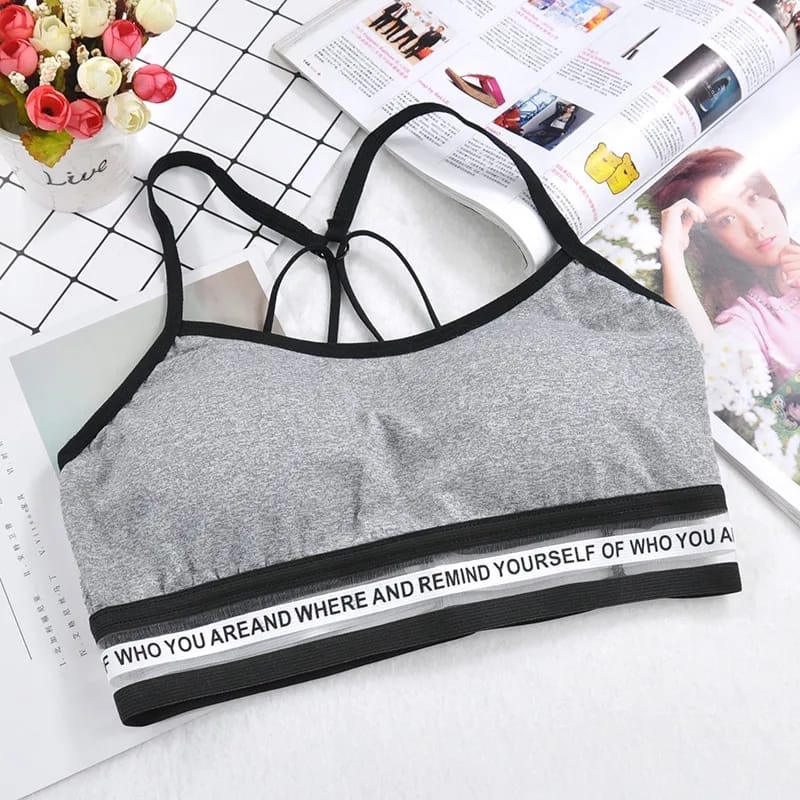 Stylish Back Full Cup Yoga & Gym Sports Bra – Quick Dry Seamless Padded Brassiere