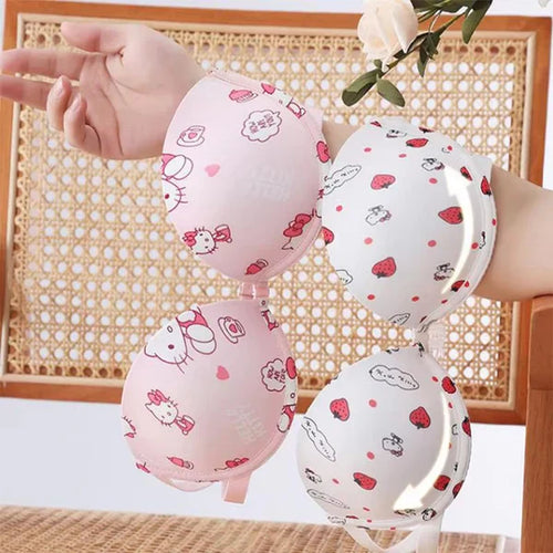 Cute Lovely Bra Set Sweet Underwear Panties and Push Up Bra For Girls