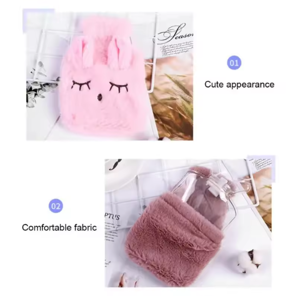 Cute Plush Hot Water Bottle - Menstrual & Period Pain Relief, Hand Warmer