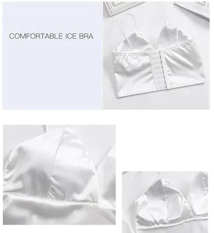 Satin Tube Crop Bra - Seamless Camisole for Summer Fashion & Comfort