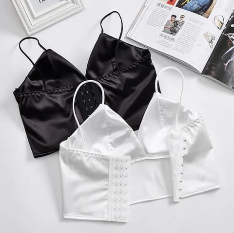 Satin Tube Crop Bra - Seamless Camisole for Summer Fashion & Comfort